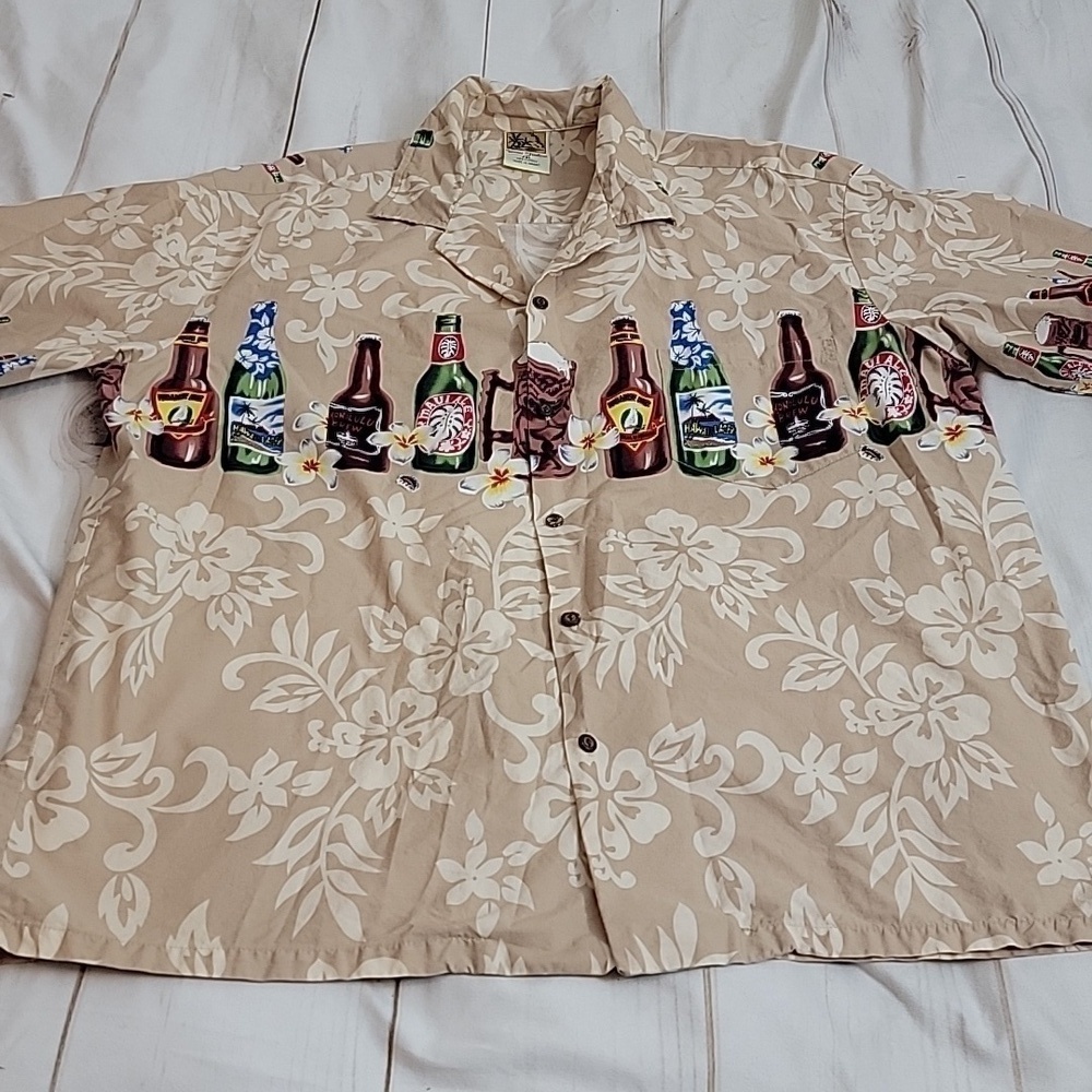 Winnie Fashion XXL Hawaiian Brewed Beer Aloha Shirt Beach Vacation Island Vibes